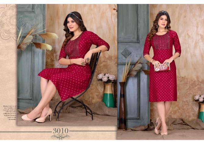 Golden Inayat Sequence Daily Wear Heavy Rayon Designer Kurti Collection